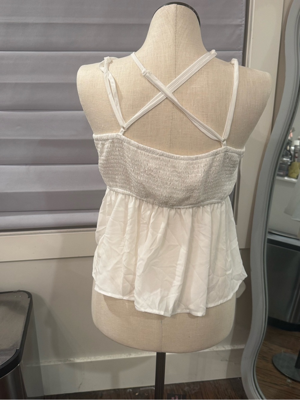 White Lace Peplum Tank Top - free people inspired - Picture 3 of 3